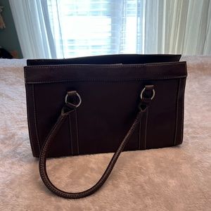 Mundi Faux Brown Leather Structured
Shoulder Bag Fits Tablet 13" × 9 1/2"